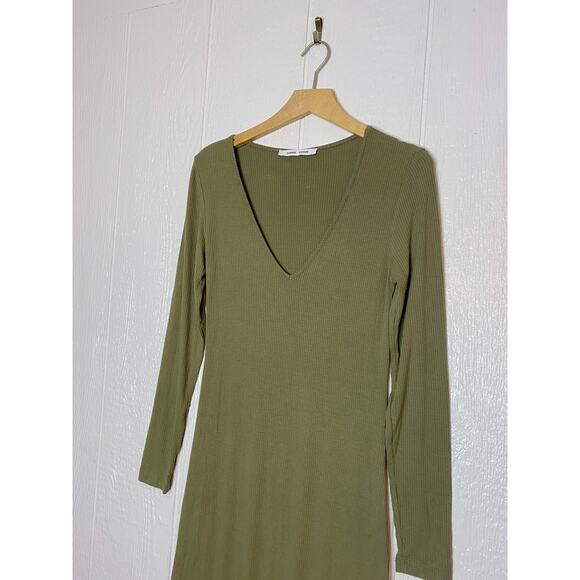 SAMSOE SAMSOE Patty Moss Green Long Sleeve Ribbed Maxi Dress US SMALL - Picture 5 of 11